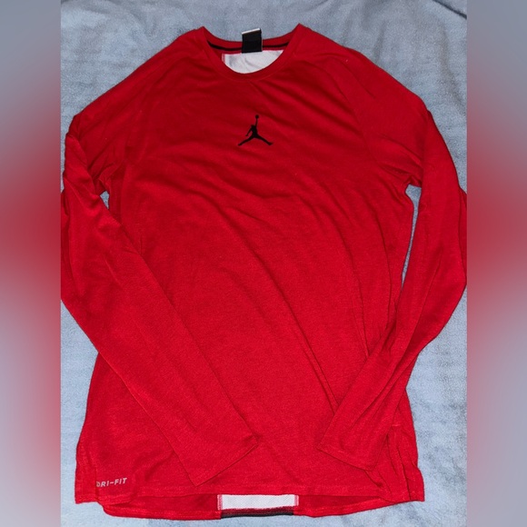 Nike Other - Nike Air Jordan 23 Alpha Dry Long Sleeve Red Shirt Dri Fit Size M